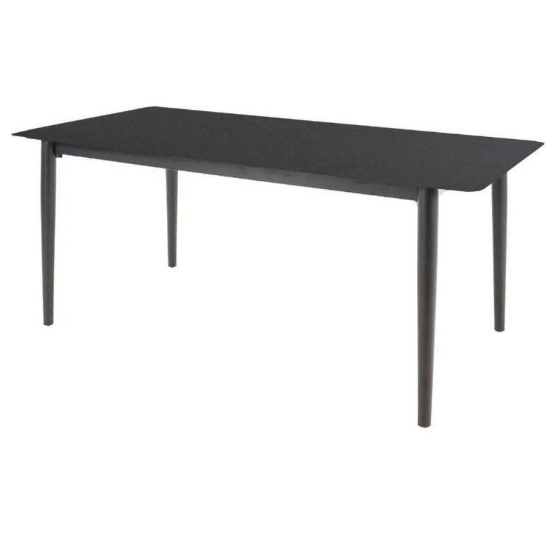 Natur24 Gartentisch Crest Tisch Temperglas Aluminium Schwarz 180 x 90 x 76 cm von Natur24