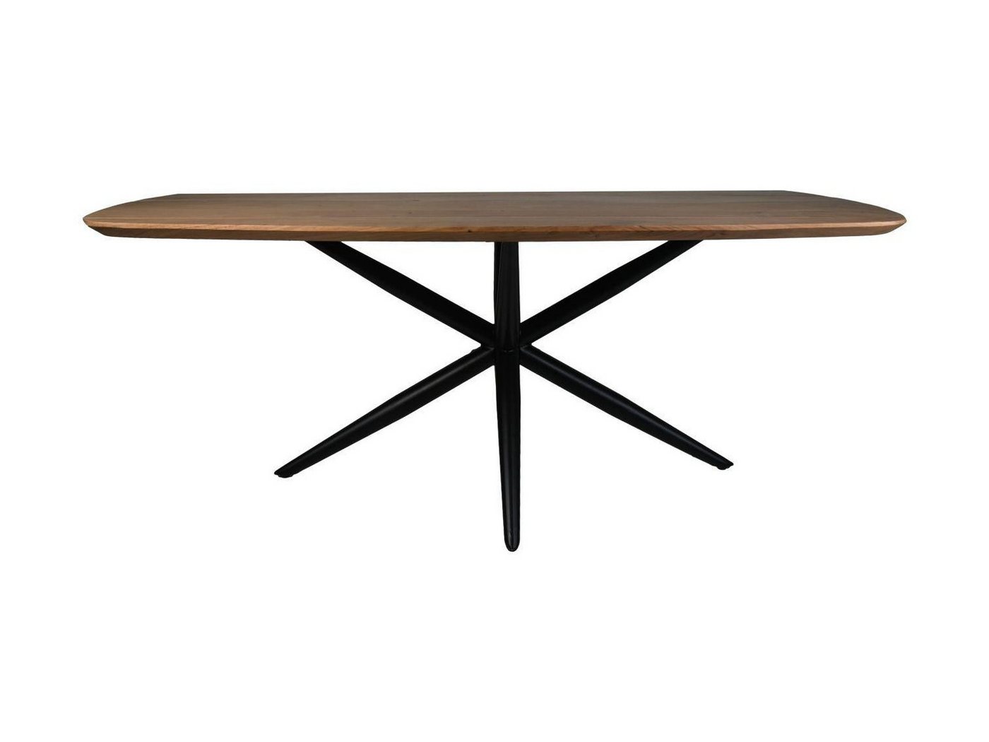 Natur24 Esstisch Danish Tisch 200 x 100 x 76 cm Akazie Metall Natur Schwarz Oval von Natur24