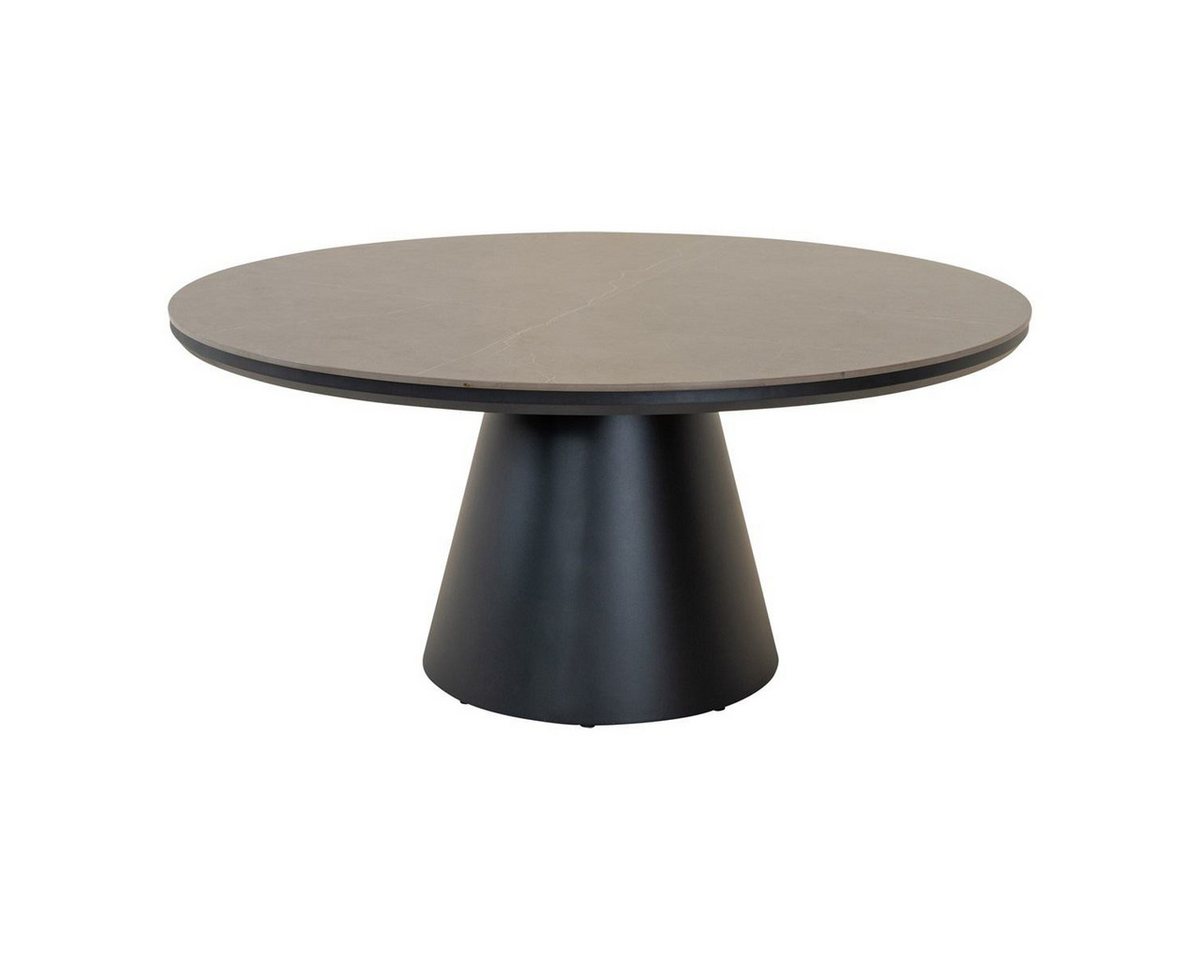 Natur24 Esstisch Daxx Tisch 160 x 160 x 74 cm Aluminium Sinterstein Grau Anthrazit von Natur24