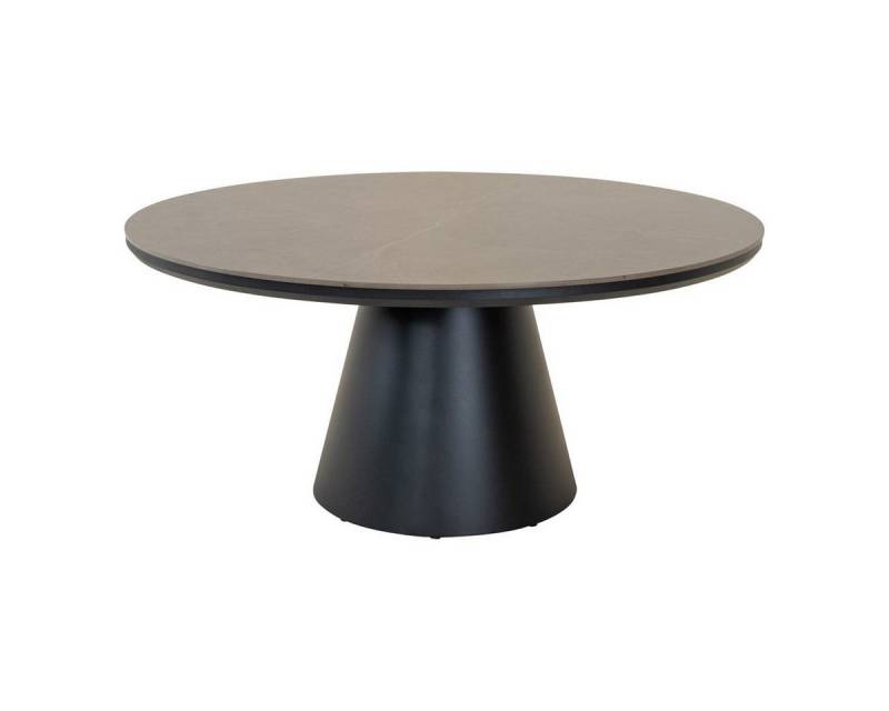 Natur24 Esstisch Daxx Tisch 160 x 160 x 74 cm Aluminium Sinterstein Grau Anthrazit von Natur24