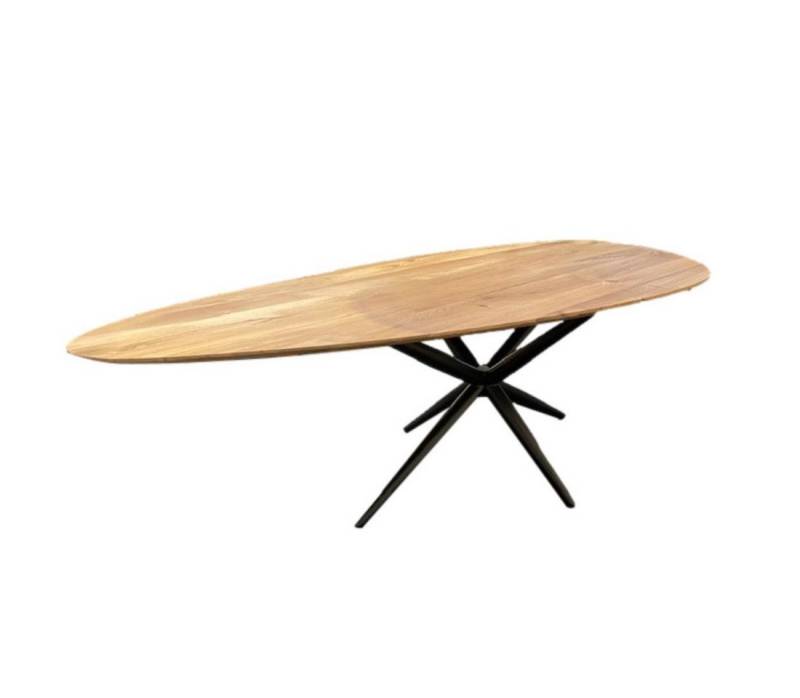 Natur24 Esstisch Drop Esstisch 200 x 98 x 74 cm Eiche Metall Natur Schwarz von Natur24