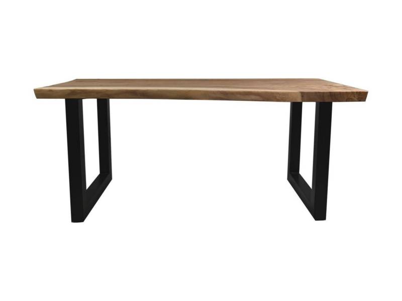 Natur24 Esstisch Esstisch 240 x 90 x 75 cm Munggur Metall Natur Schwarz rechteckig von Natur24
