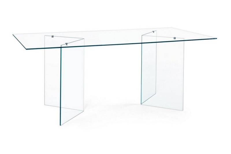 Natur24 Esstisch Esstisch Iride 180x90x75cm aus gehärtetem Glas Transparent komplett von Natur24