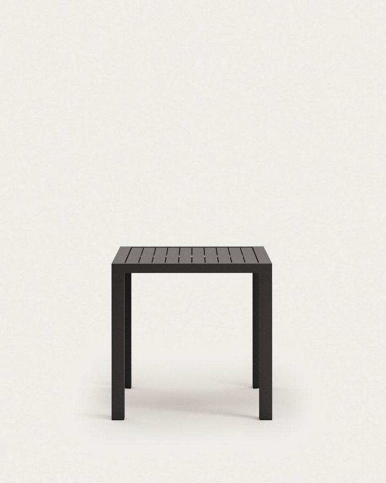 Natur24 Gartentisch Gartentisch Culip 77 x 77 x 75 cm Aluminium Grau Tisch Esstisch von Natur24