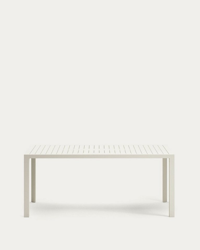 Natur24 Gartentisch Gartentisch Culip 90x180x75cm Aluminium weiß Tisch Esstisch Outdoor von Natur24