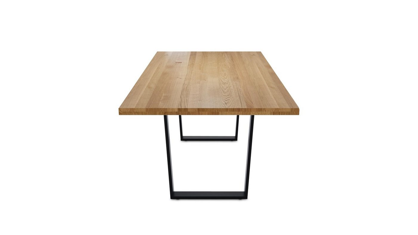 Natur24 Esstisch Jakarta Esstisch 160x90 Wildeiche mit gerader Kante und Metallkufen von Natur24