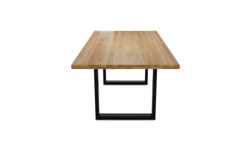 Natur24 Esstisch Jakarta Esstisch 180x90 Wildeiche mit gerader Kante und Metall-Kufen von Natur24