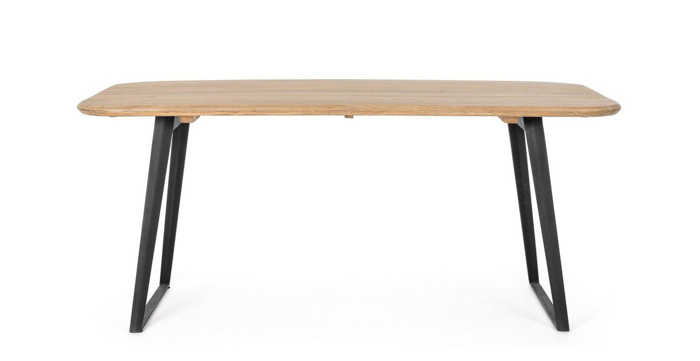 Natur24 Esstisch Nashik Tisch 175 x 90 x 76 cm Mangoholz Stahl Schwarz Natur von Natur24