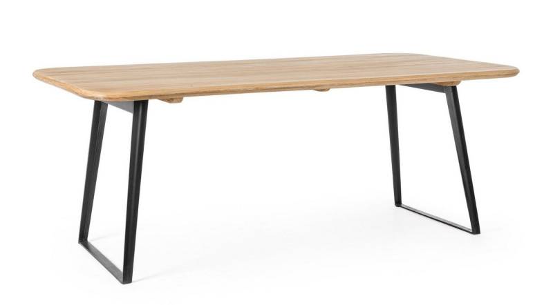 Natur24 Esstisch Nashik Tisch 200 x 100 x 76 cm Mango Stahl Natur Schwarz von Natur24