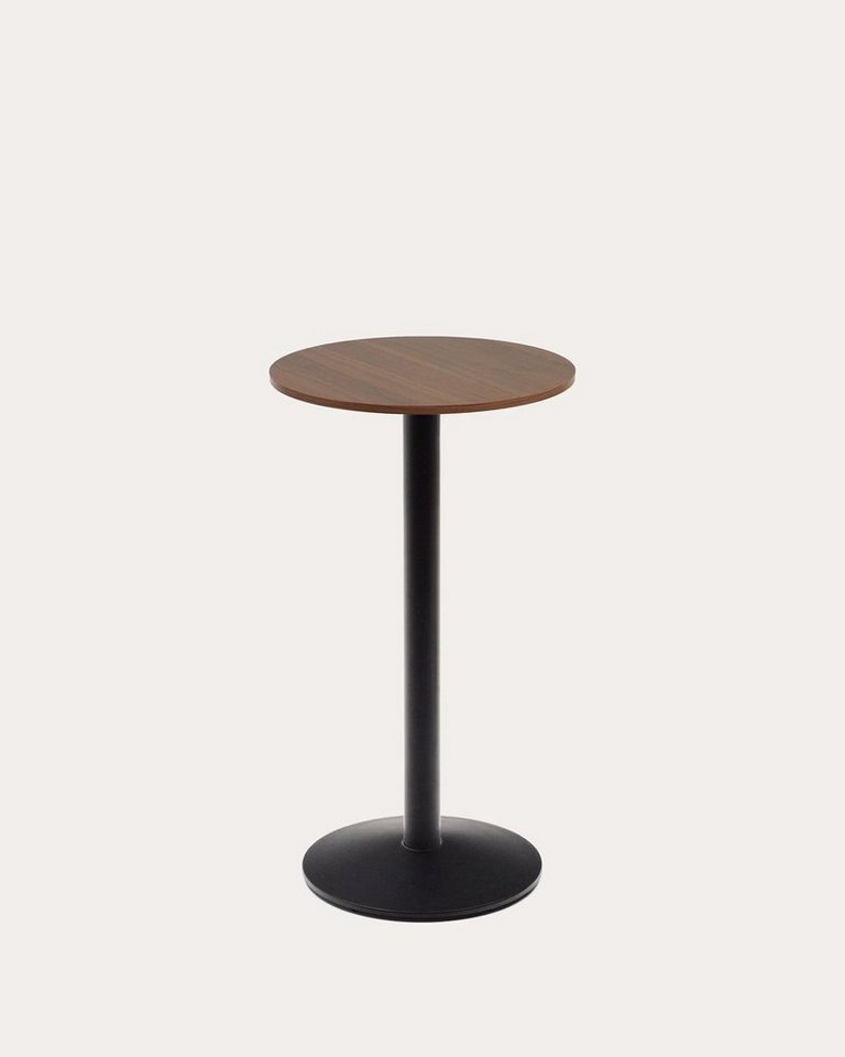 Natur24 Esstisch Runder Stehtisch Esilda 60 x 98 x 60 cm Melamin, Metallbein schwarz von Natur24