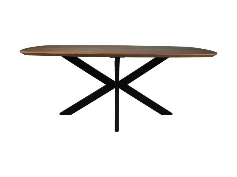 Natur24 Esstisch Santorini Tisch 200 x 100 x 76 cm Akazie Metall Natur Schwarz von Natur24
