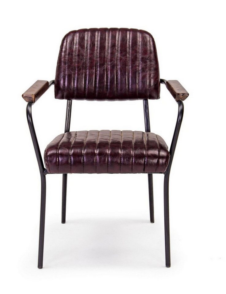 Natur24 Esszimmerstuhl 2er Set Stühle Nelly 60 x 63 x 81 cm Stahl und Polyurethan Rot von Natur24