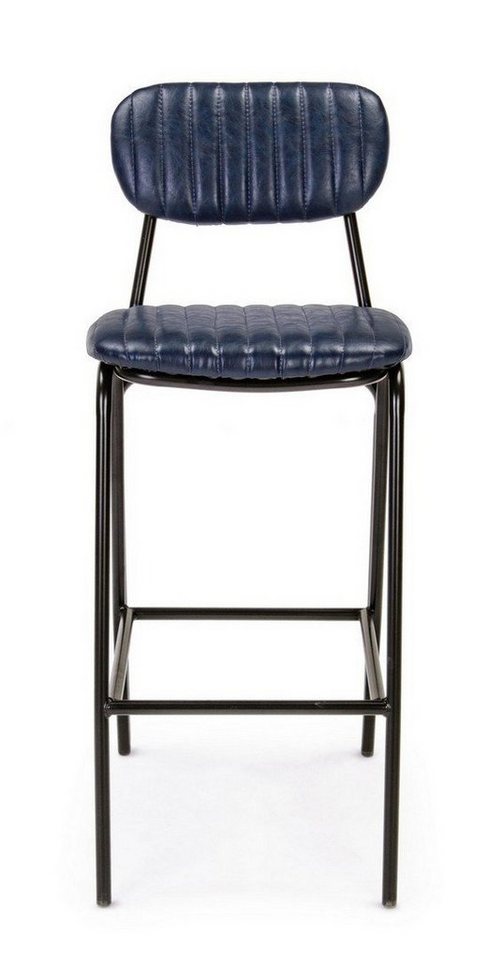 Natur24 Esszimmerstuhl Barhocker Debbie 44 x 51 x 100 cm Stahl und Polyurethan Blau Hocker von Natur24