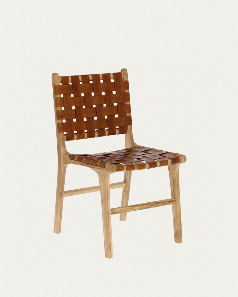 Natur24 Esszimmerstuhl Calixta Stuhl aus Leder und massivem Teak 2er Set Natur24 Esszimmerstuhl Calixta Stuhl aus Leder und massivem Teak 2er Set von Natur24