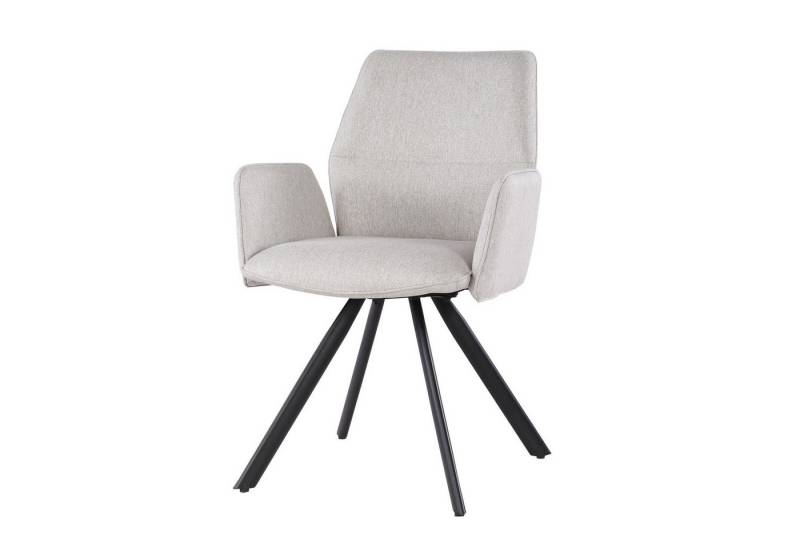 Natur24 Esszimmerstuhl Diana 2er Set Stühle 57x86x60 cm Stoff Stahl Grau von Natur24