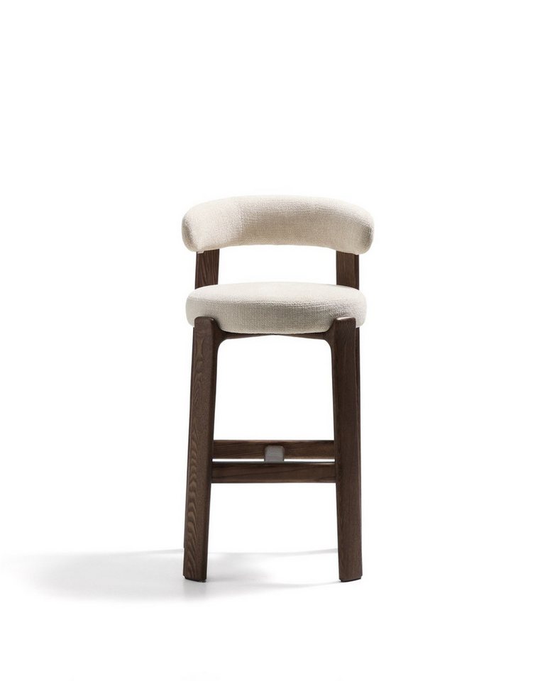 Natur24 Esszimmerstuhl Granite Hocker 53 x 100 x 52 cm Eschenholz Chenille Braun Beige von Natur24