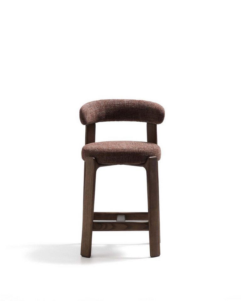 Natur24 Esszimmerstuhl Granite Hocker 53 x 90 x 52 cm Eschenholz Chenille Braun von Natur24