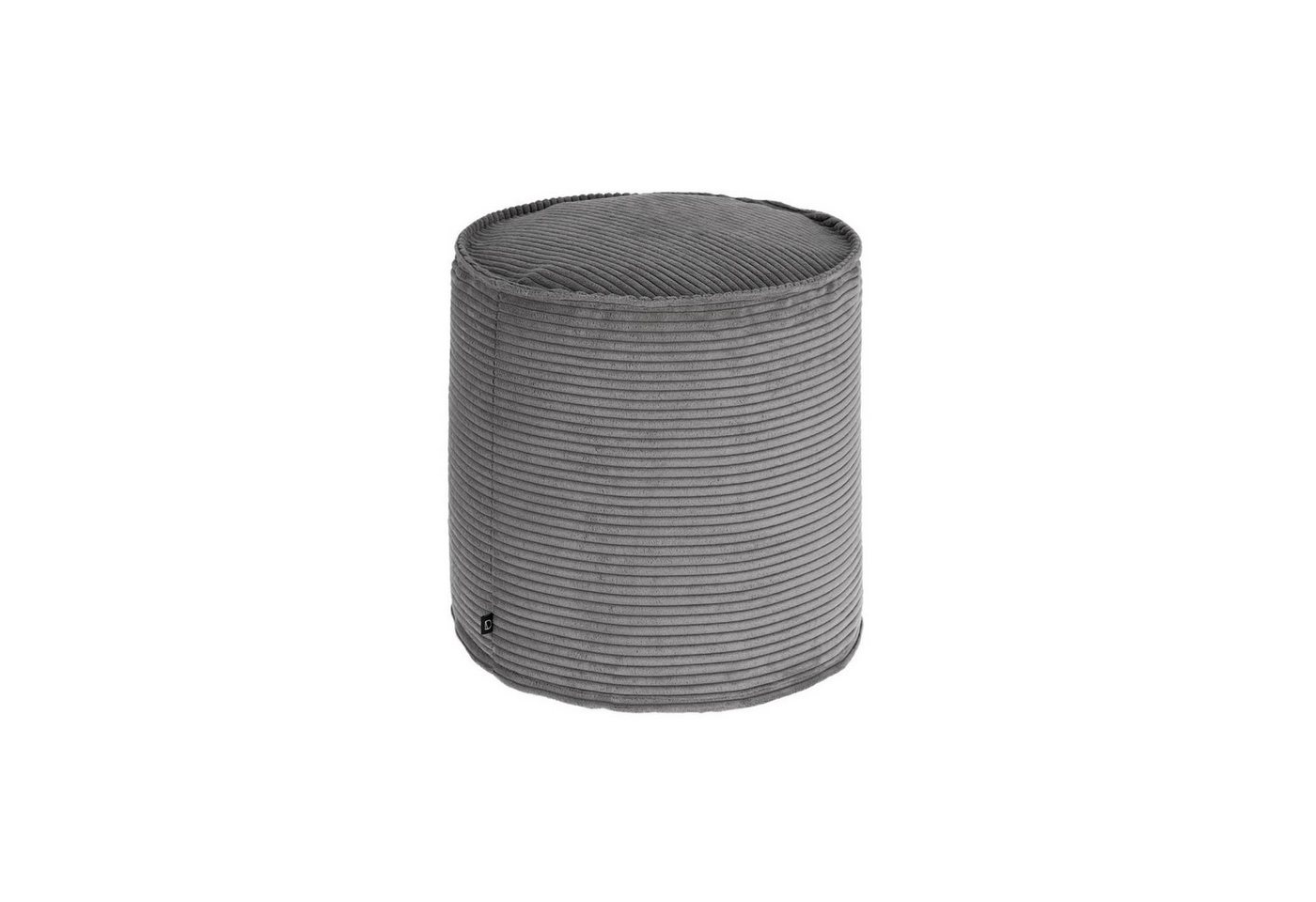 Natur24 Esszimmerstuhl Kleiner Pouf Wilma 40 x 45 x 40 cm Breiter Cord Grau Wohnaccessoire von Natur24