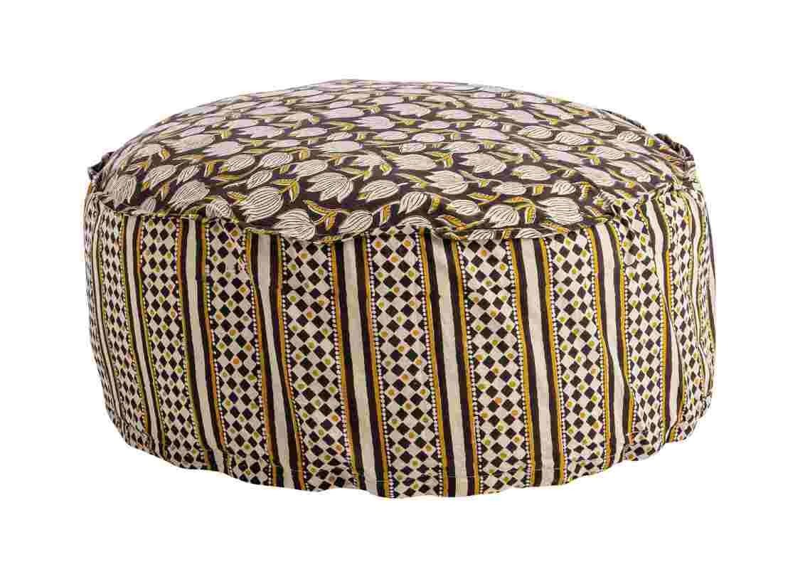 Natur24 Esszimmerstuhl Pouf Calais 65 x 65 x 25 cm Baumwolle von Natur24