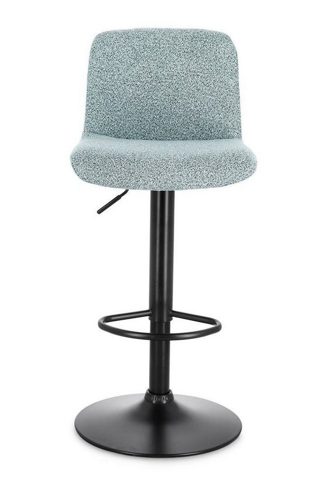 Natur24 Esszimmerstuhl Rafael 2er Set Barhocker 46 x 107 x 41 cm Stahl Polyester Blau Schwarz von Natur24