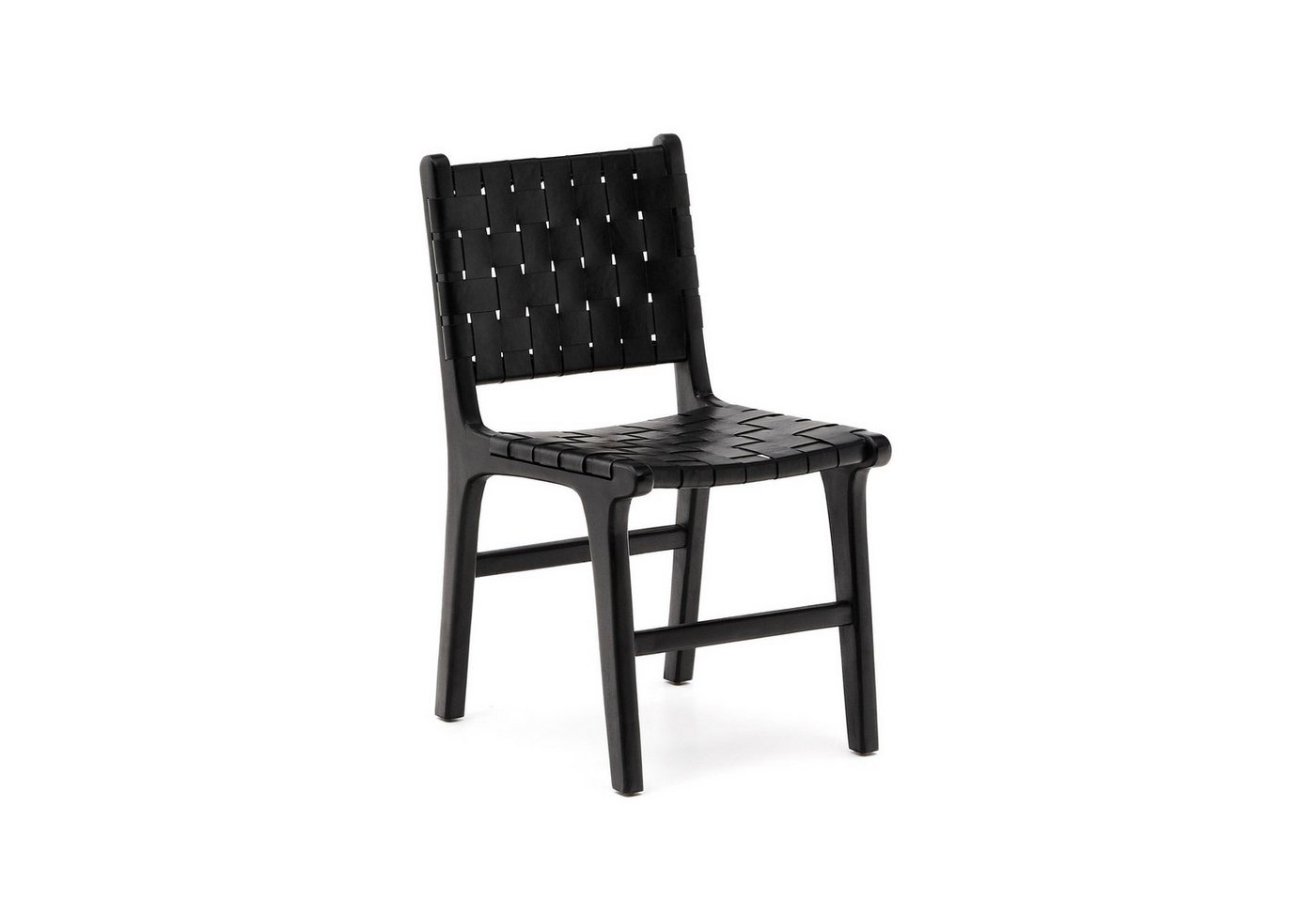 Natur24 Esszimmerstuhl Stuhl aus Leder und massivem Mahagoni mit schwarzem Finish 2er Set Natur24 Esszimmerstuhl Stuhl aus Leder und massivem Mahagoni mit schwarzem Finish 2er Set von Natur24