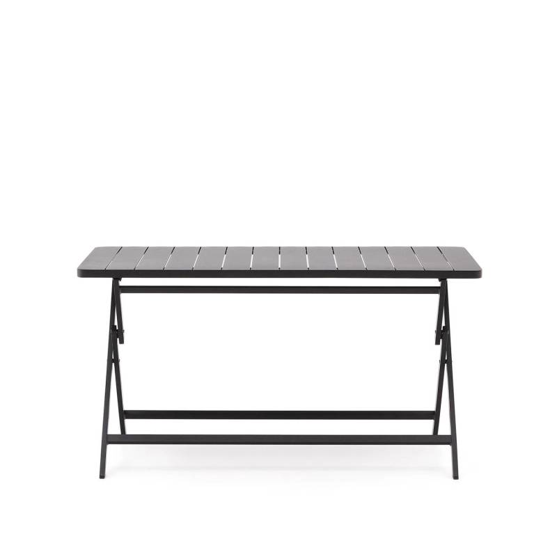 Natur24 Faltbarer Gartentisch Torreta 140 x 74,5 x 70 cm Aluminium Dunkelgrau von Natur24