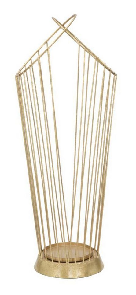 Natur24 Garderobenleiste Schirmständer Glam 26,5 x 68,5 x 23 cm Metall Gold von Natur24