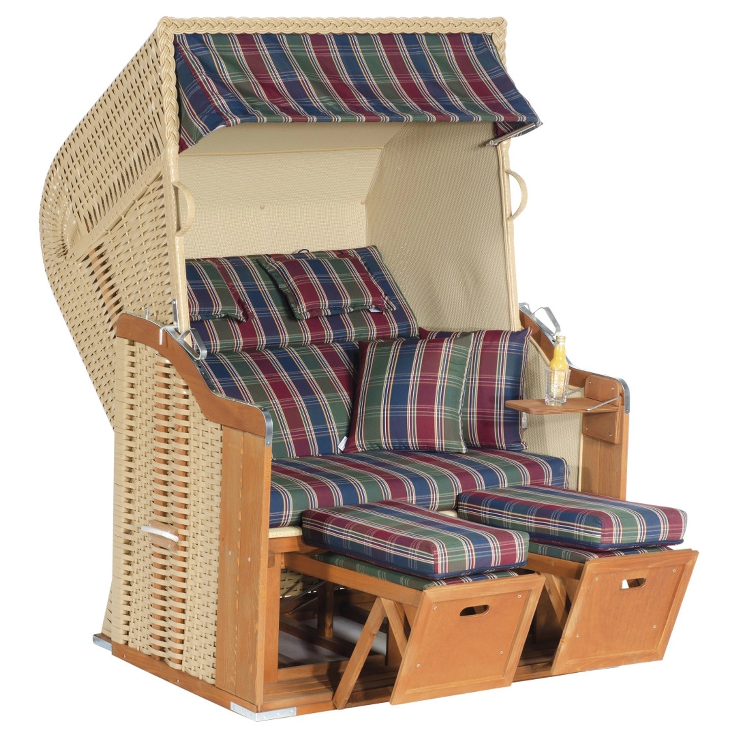 Natur24 Gartenstrandkorb Rustikal 255 Plus 2-Sitzer Kunststoffgeflecht Beige-Rot Natur24 Gartenstrandkorb Rustikal 255 Plus 2-Sitzer Kunststoffgeflecht Beige-Rot von Natur24