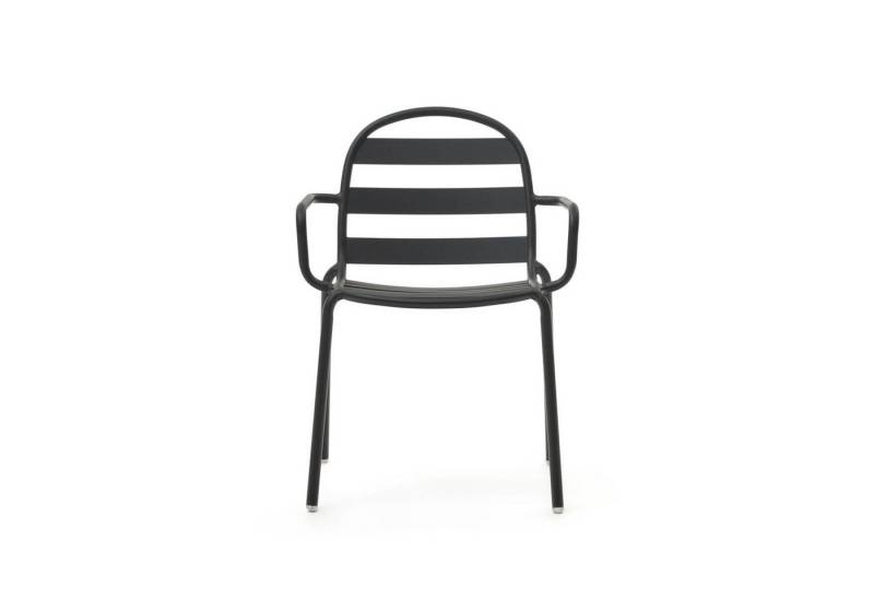 Natur24 Gartenstuhl 4-er Set Gartenstuhl Joncols 61 x 82 x 58 cm Aluminium Grau Garnitur von Natur24