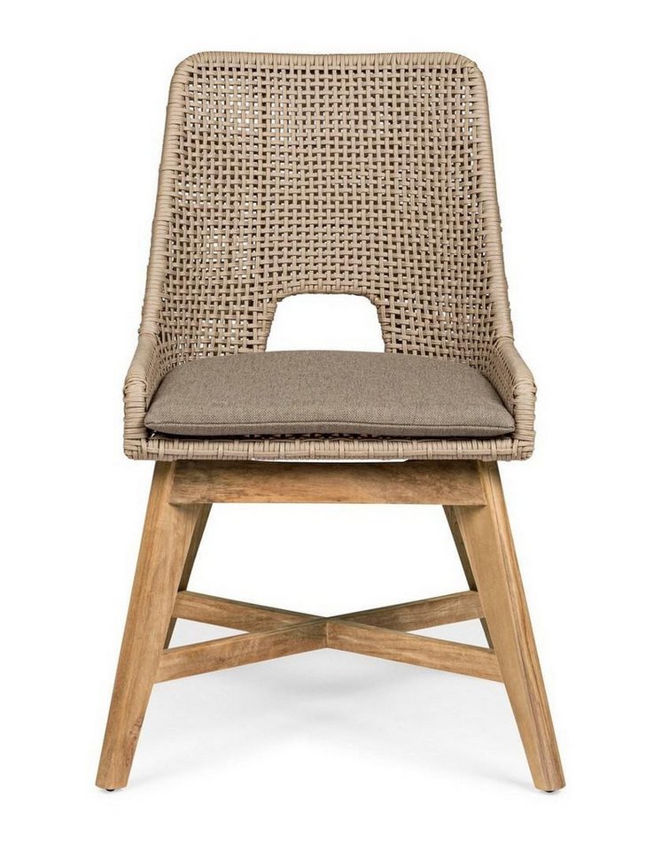 Natur24 Gartenstuhl Hesperia 2er Set Stühle 50 x 68 x 86 cm Aluminium Teakholz Natur von Natur24