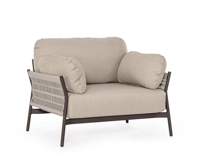 Natur24 Gartenstuhl Paradis Sessel 80 x 77 x 99 cm Aluminium Olefin Beige von Natur24