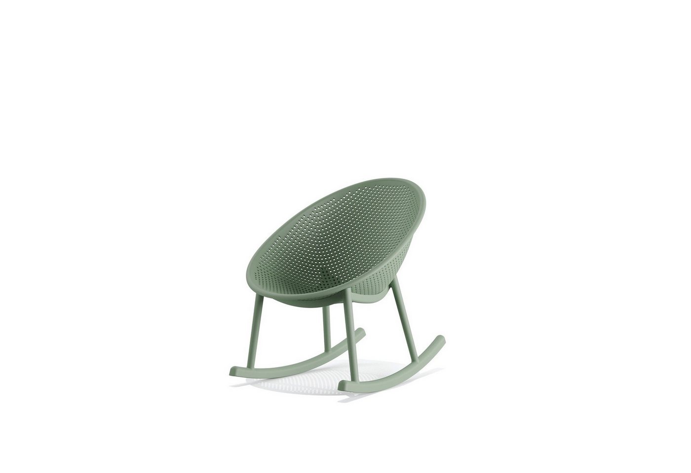 Natur24 Gartenstuhl Qosy Outdoor-Schaukelstuhl 83 x 66 x 80 cm Polypropylen Grün 2er Set von Natur24