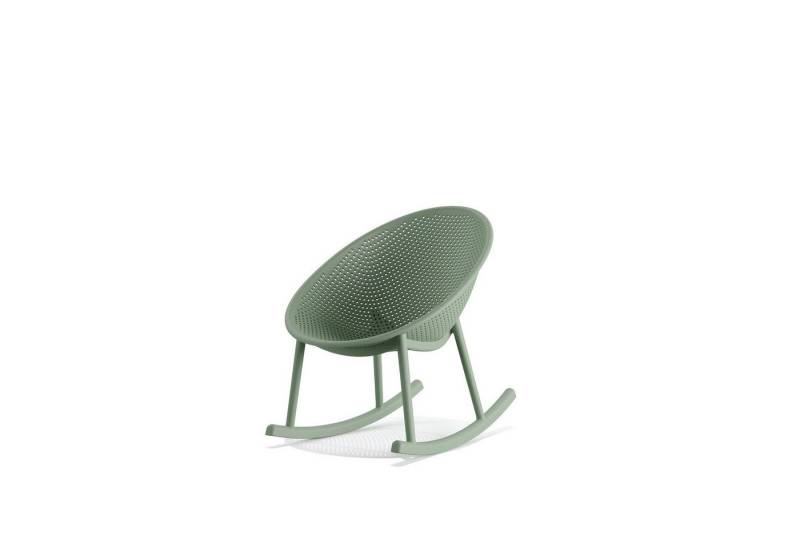 Natur24 Gartenstuhl Qosy Outdoor-Schaukelstuhl 83 x 66 x 80 cm Polypropylen Grün 2er Set von Natur24