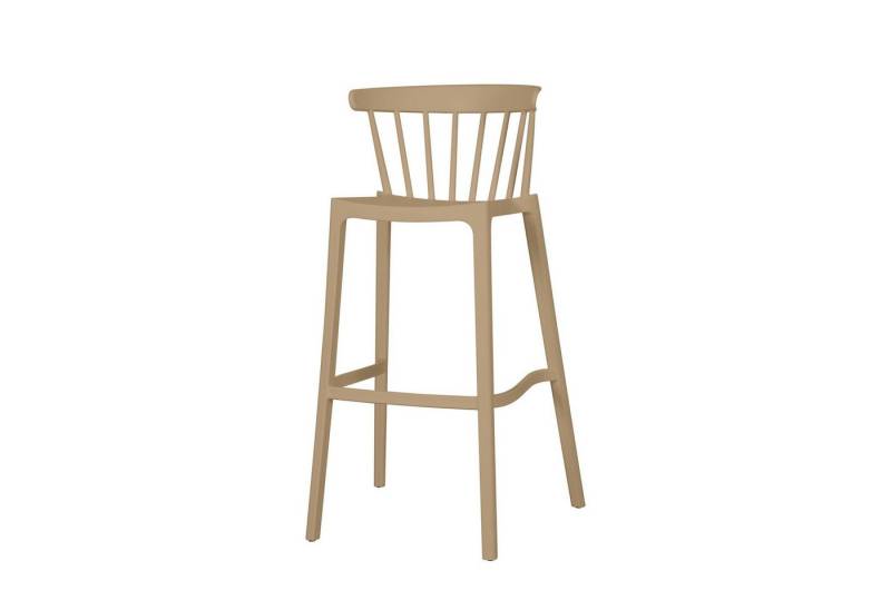 Natur24 Gartenstuhl Windson 4er Set Barstühle 55 x 56 x 103 cm Polypropylen Beige von Natur24