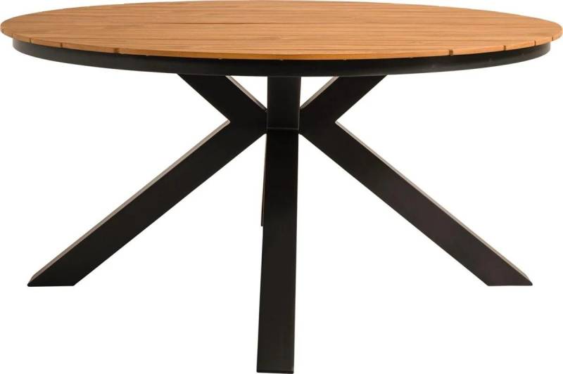 Natur24 Gartentisch Arezzo Tisch Polywood Aluminium Natur Anthrazit 120 x 120 x 74 cm von Natur24