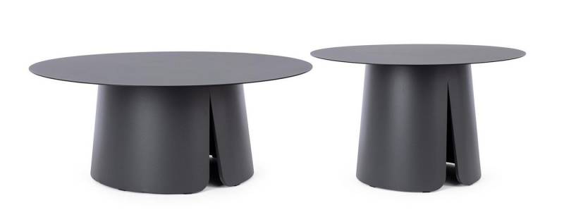 Natur24 Gartentisch Bryan 2er Set Couchtisch 70 x 70 x 42 cm Aluminium Anthrazit von Natur24