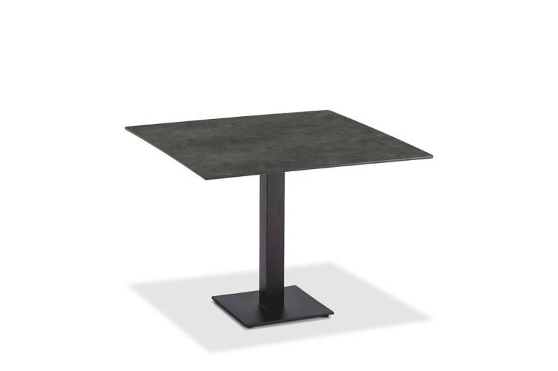 Natur24 Gartentisch Gartentisch Bistrox 68x68 Platte HPL Graphit Gestell Stahl Anthrazit von Natur24