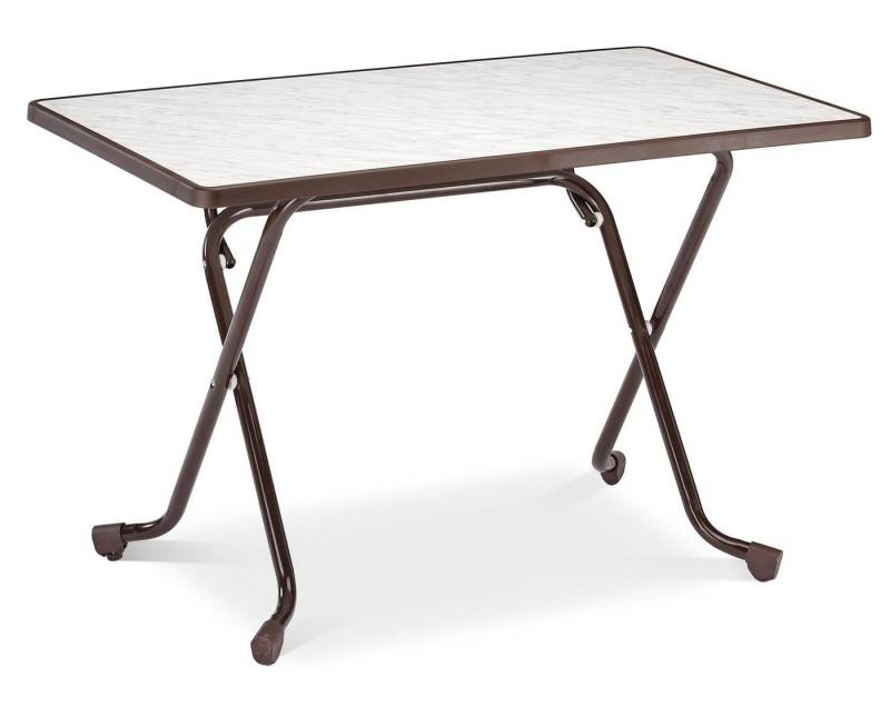 Natur24 Gartentisch Madrid Klapptisch Stahl Braun 110 x 70 x 73 cm von Natur24