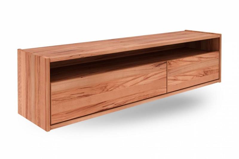 Natur24 Hängeschrank Wandschrank Zigo Kernbuche 148x34x37 mit 2 Schubladen und 1 Fach von Natur24