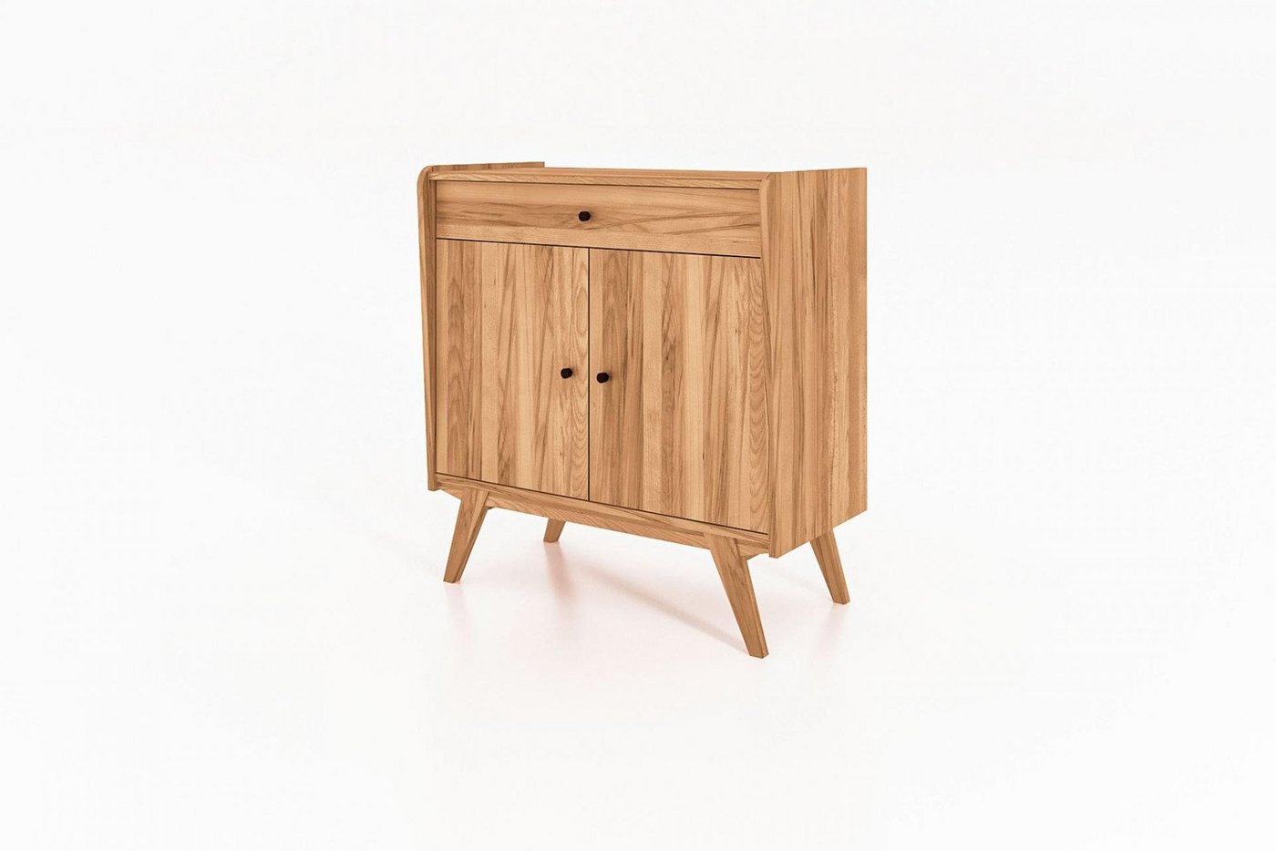 Natur24 Highboard Kommode Jetro Kernbuche 100x105x50cm mit 1 Schublade und 2 Türen von Natur24