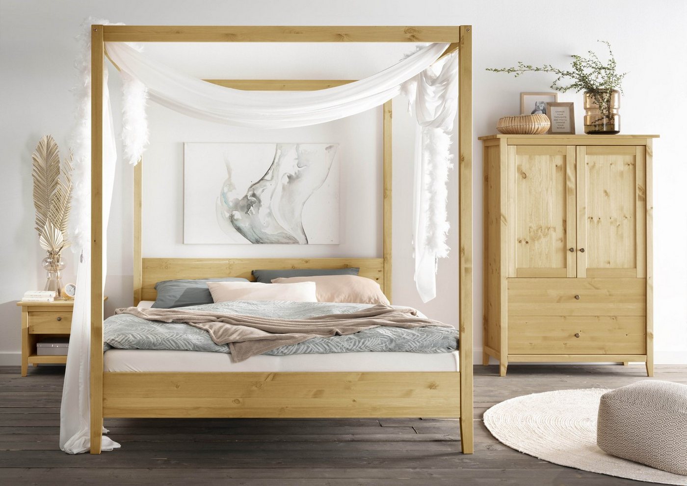Natur24 Himmelbett Massives Himmelbett 180x200 Kiefer Gelaugt Natur24 Himmelbett Massives Himmelbett 180x200 Kiefer Gelaugt von Natur24