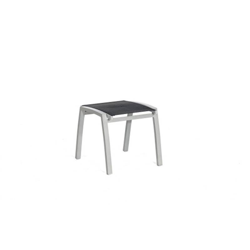 Natur24 Hocker Florida 49 x 53 x 44 cm Aluminium und Textilgewebe Gartenmöbel von Natur24