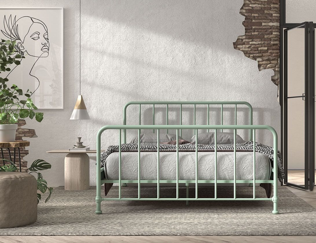 Natur24 Kinderbett Olivengrünes Jugendbett mit Metall matt 167 x 110 x 207 cm Natur24 Kinderbett Olivengrünes Jugendbett mit Metall matt 167 x 110 x 207 cm von Natur24