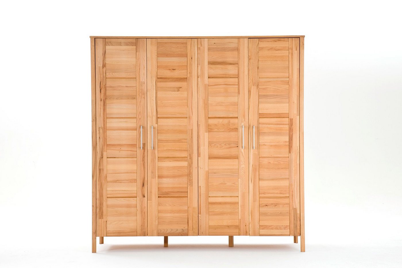 Natur24 Kleiderschrank Kleiderschrank Schrank 4-türig Zenna Kernbuche von Natur24