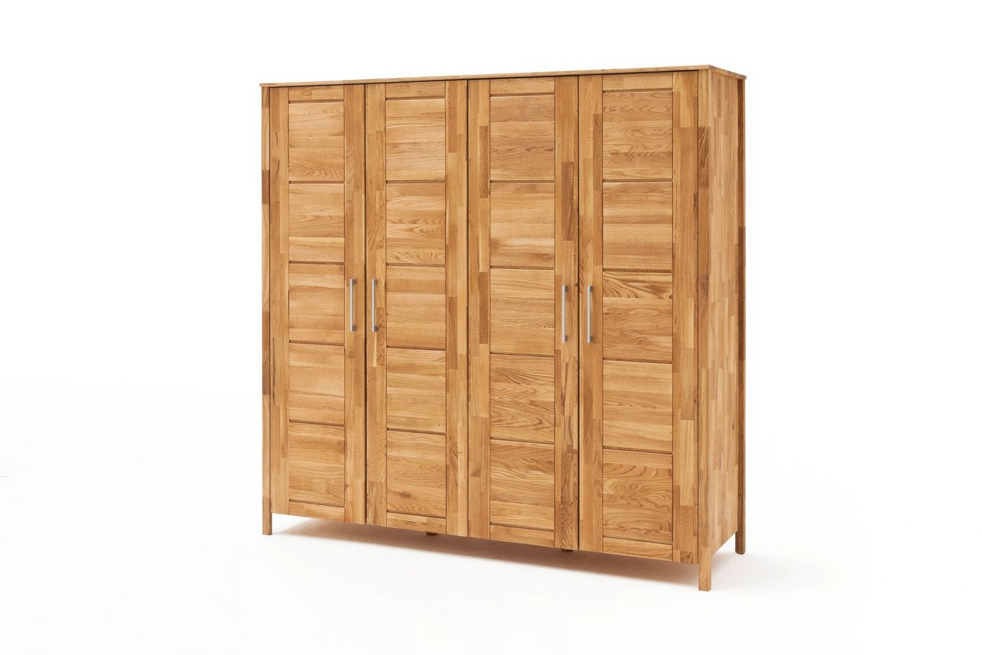 Natur24 Kleiderschrank Kleiderschrank Schrank 4-türig Zenna Wildeiche + Schubladenmodul von Natur24