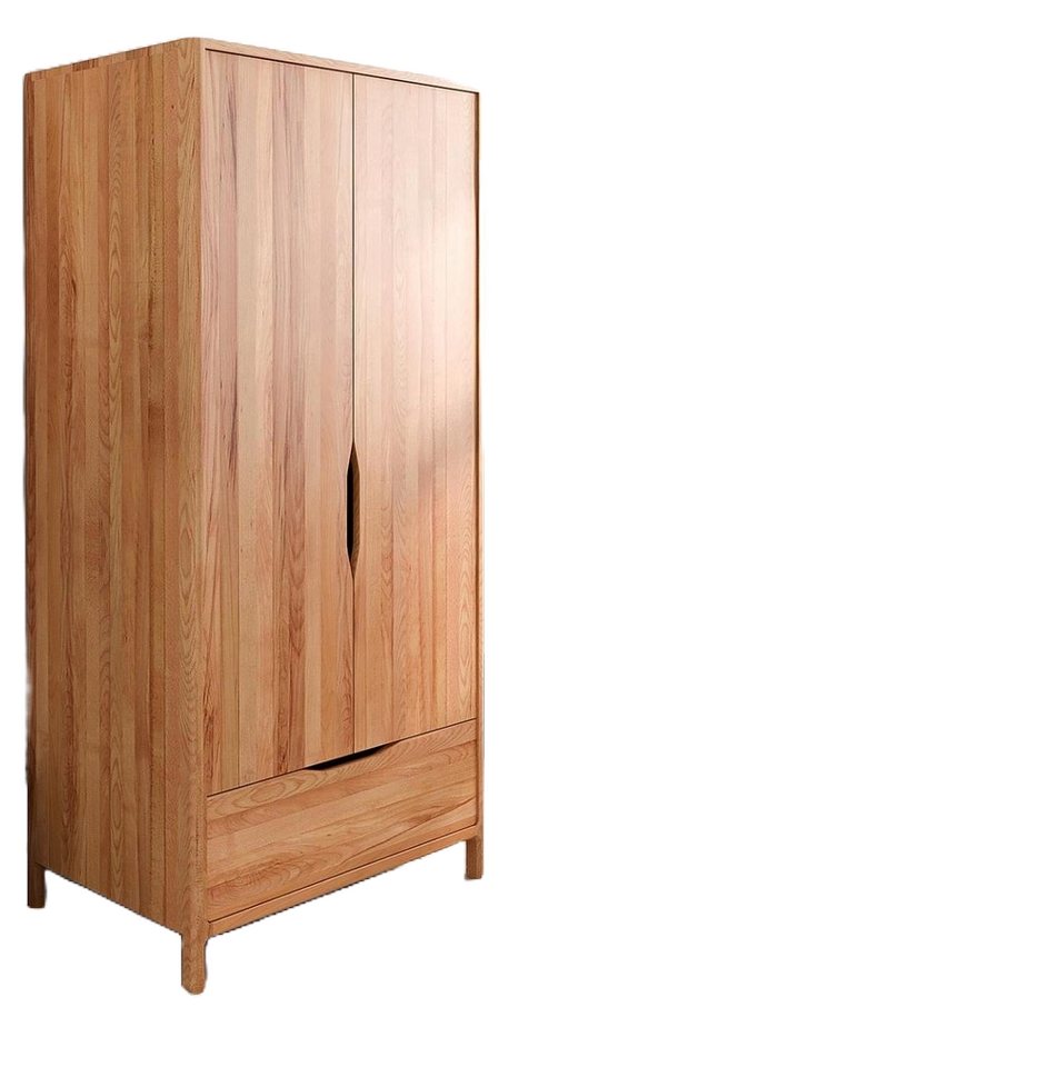 Natur24 Kleiderschrank Kleiderschrank Swig 2-türig Kernbuche massiv geölt 2 Schubladen 95x188 von Natur24