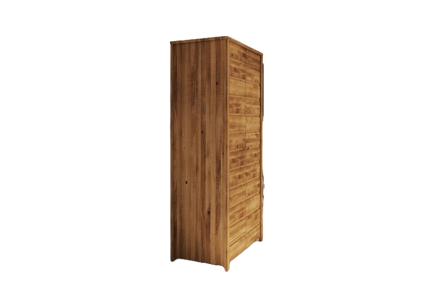 Natur24 Kleiderschrank Kleiderschrank Tinci Wildeiche 100x60x212 mit 2 Türen und Holzbeinen von Natur24