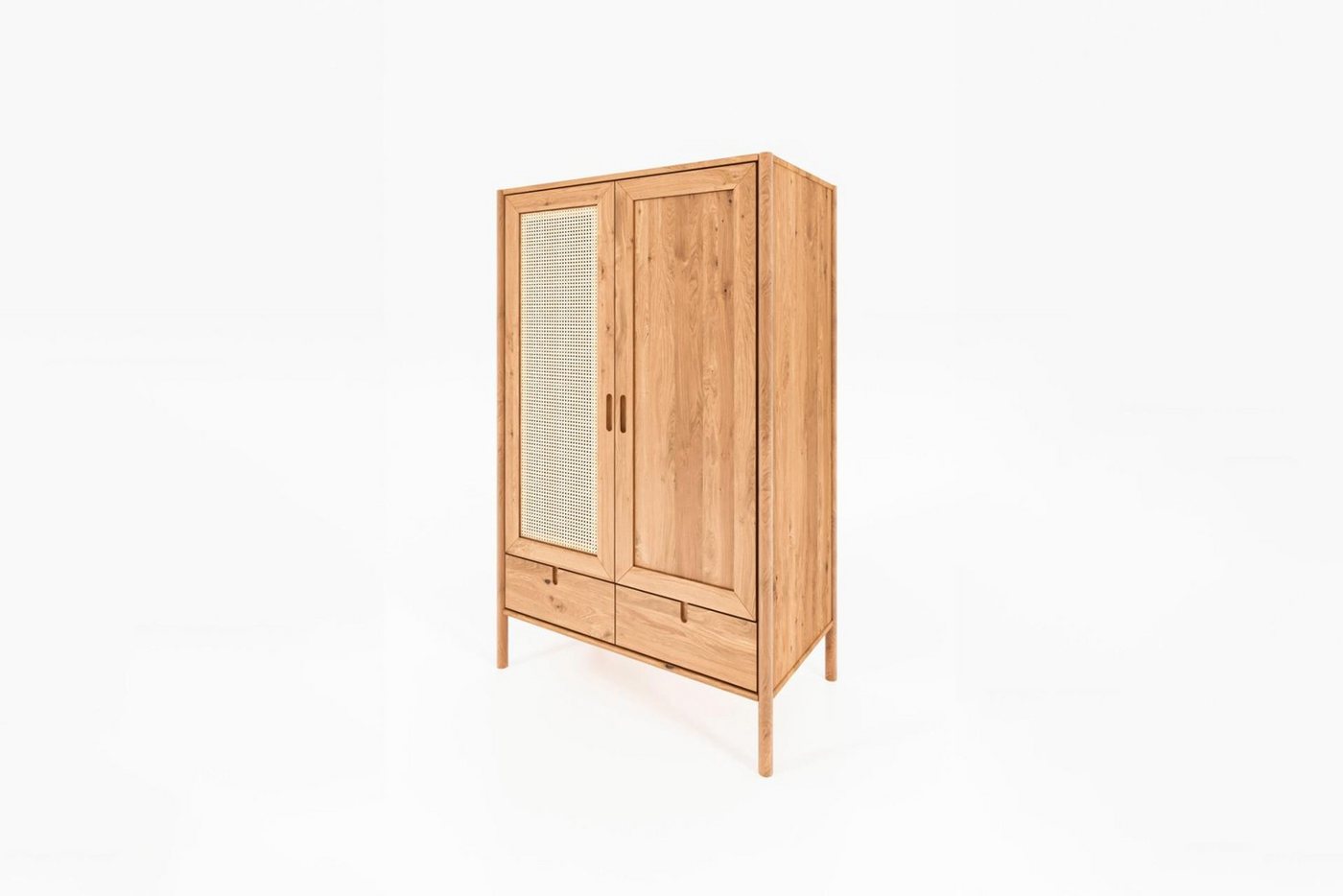 Natur24 Kleiderschrank Kleiderschrank Zola Wildeiche massiv mit Rattan 108x175 Schubladen Natur24 Kleiderschrank Kleiderschrank Zola Wildeiche massiv mit Rattan 108x175 Schubladen von Natur24