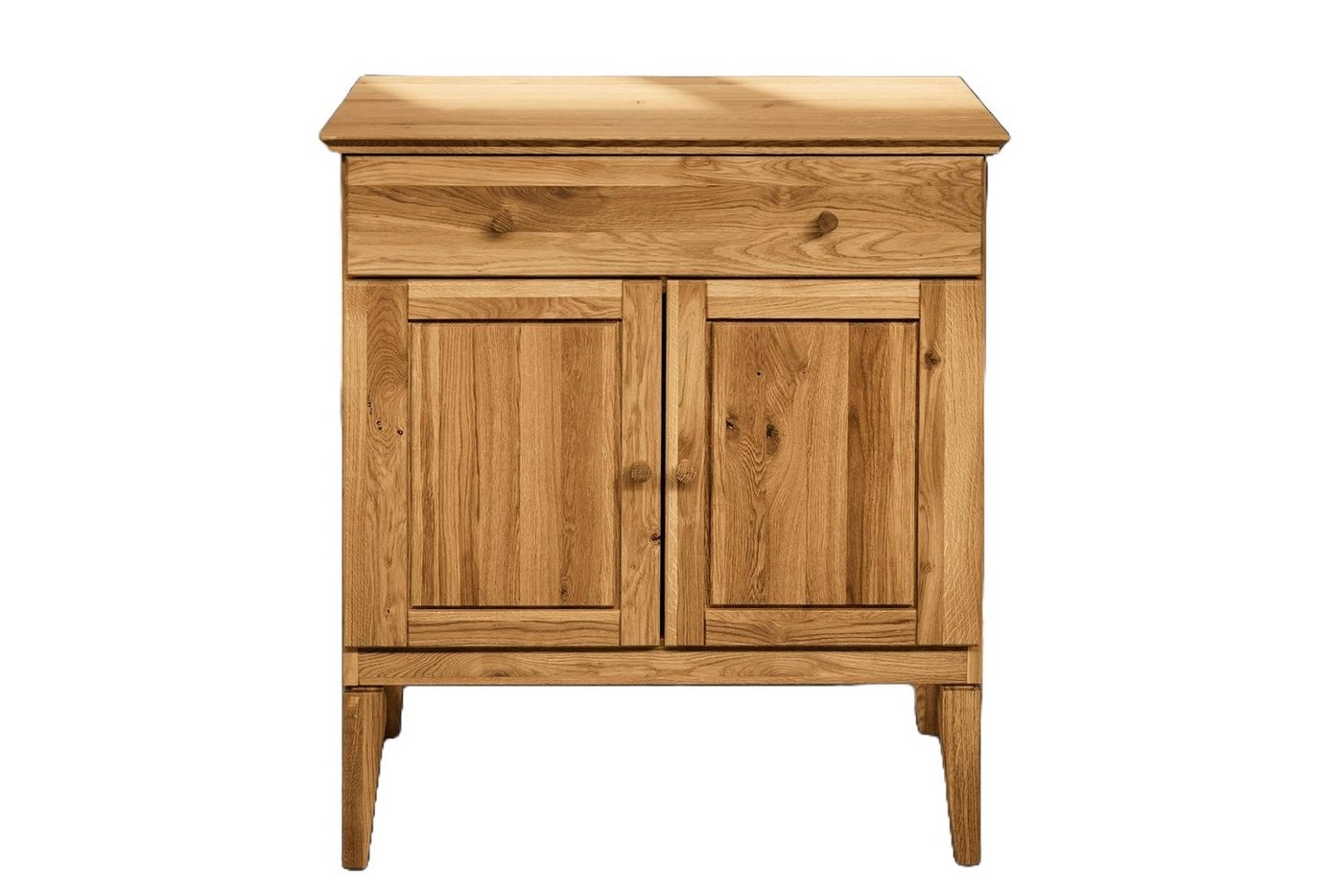 Natur24 Sideboard Kommode Sydo Wildeiche 87x45x100cm 2 Türen 1 Schublade und Holzbeine von Natur24