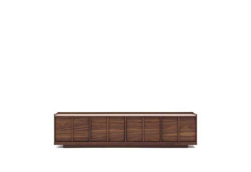 Natur24 Lowboard Onix TV-Möbel 40 x 200 x 47 cm MDF Walnussfurnier dunkles Finish von Natur24